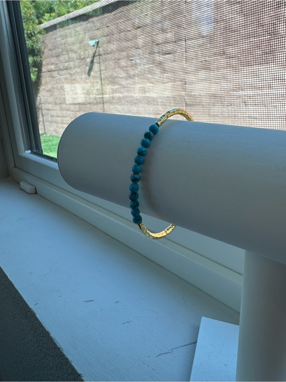 Gorjana Gold Cuff Bracelet with Teal Beads